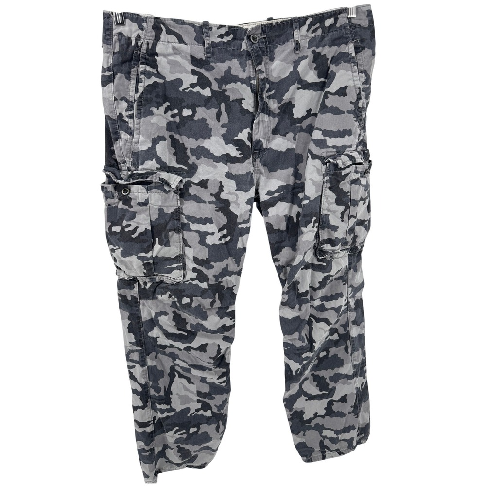 Levi Camo Cargo Pants Mens W38 L32 Gray Cotton Utility Pockets Rave festival